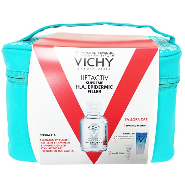 Vichy Promo Liftactiv Supreme H.A. Epidermic Filler 30ml & Δώρο Mineral 89 Booster 10ml & Capital Soleil UV- Age Spf50+ Daily 3ml & Νεσεσέρ Vichy Promo Liftactiv Supreme H.A. Epidermic Filler 30ml & Δώρο Mineral 89 Booster 10ml & Capital Soleil UV- Age Spf50+ Daily 3ml & Νεσεσέρ