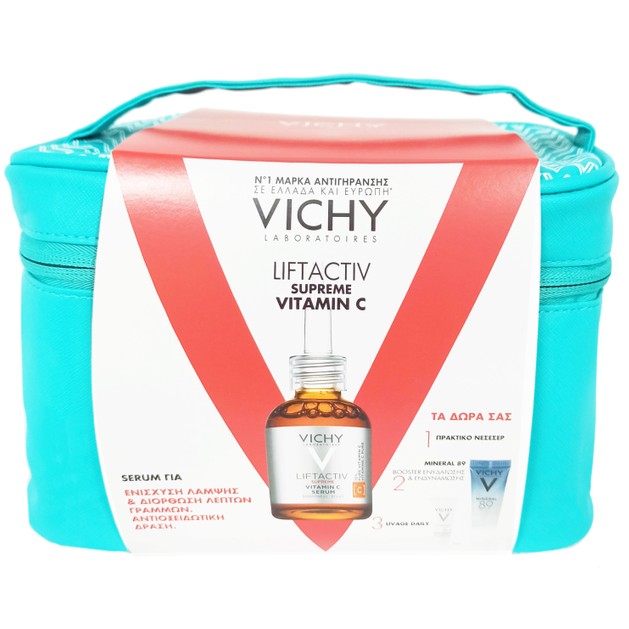 Vichy Promo Liftactiv Supreme Vitamin C Serum 20ml & Δώρο Mineral 89 Booster 10ml & Capital Soleil UV- Age Spf50+ Daily 3ml & Νεσεσέρ Vichy Promo Liftactiv Supreme Vitamin C Serum 20ml & Δώρο Mineral 89 Booster 10ml & Capital Soleil UV- Age Spf50+ Daily 3ml & Νεσεσέρ