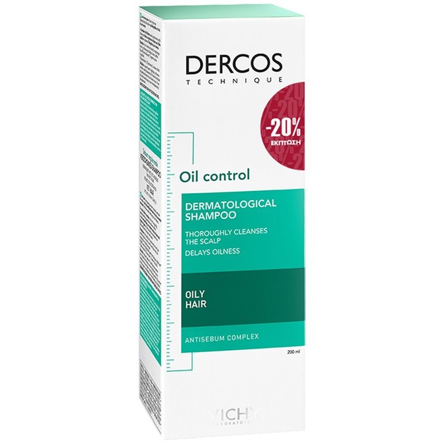 Vichy Dercos Oil Control Dermatological Shampoo 200ml Promo -20% Vichy Dercos Oil Control Dermatological Shampoo 200ml Promo -20%
