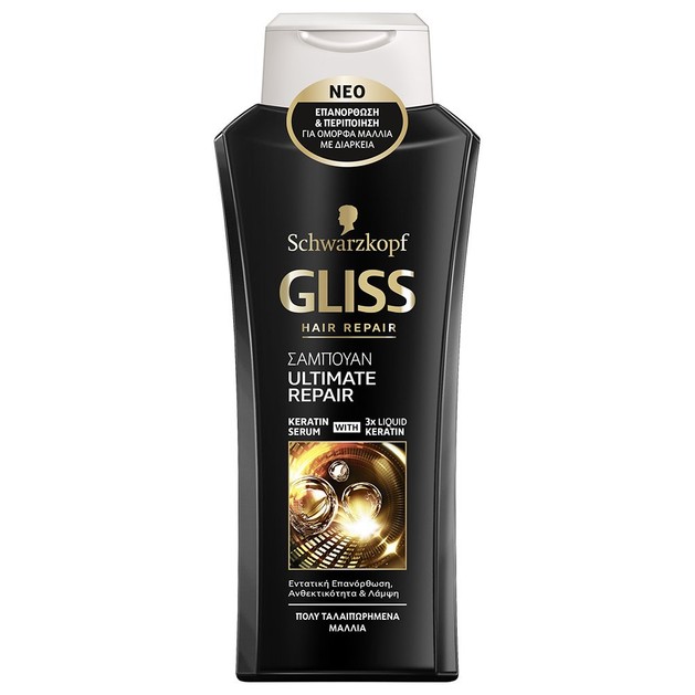 Schwarzkopf Gliss Ultimate Repair Shampoo Σαμπουάν Εμπλουτισμένο με 3x Περισσότερη Κερατίνη για Πολύ Ταλαιπωρημένα Μαλλιά 400ml Schwarzkopf Gliss Ultimate Repair Shampoo Σαμπουάν Εμπλουτισμένο με 3x Περισσότερη Κερατίνη για Πολύ Ταλαιπωρημένα Μαλλιά 400ml