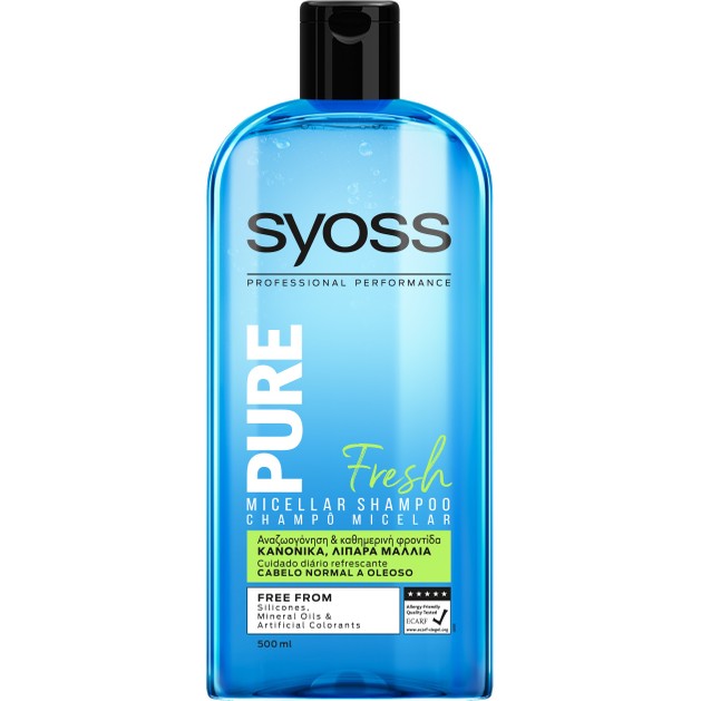 Syoss Shampoo Pure Fresh Επαγγελματικό Σαμπουάν για Αναζωογόνηση,Φρεσκάδα & Καθημερινή Φροντίδα στα Κανονικά,Λιπαρά Μαλλιά 500ml Syoss Shampoo Pure Fresh Επαγγελματικό Σαμπουάν για Αναζωογόνηση,Φρεσκάδα & Καθημερινή Φροντίδα στα Κανονικά,Λιπαρά Μαλλιά 500ml
