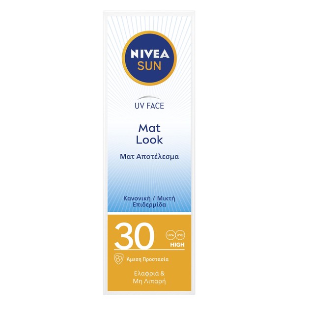 Nivea Sun UV Face Cream Mat Look Spf30 for Normal Skin 50ml Nivea Sun UV Face Cream Mat Look Spf30 for Normal Skin 50ml