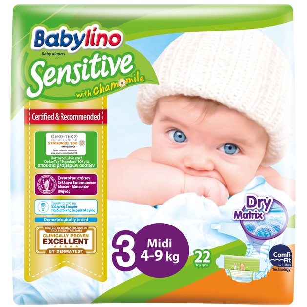 Babylino Sensitive Carry Pack Midi Νο3 (4-9kg) 22 Πάνες Babylino Sensitive Carry Pack Midi Νο3 (4-9kg) 22 Πάνες