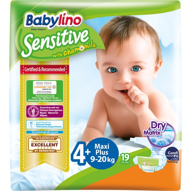 Babylino Sensitive Carry Pack Maxi Plus Νο4+ (9-20kg) 19 Πάνες Babylino Sensitive Carry Pack Maxi Plus Νο4+ (9-20kg) 19 Πάνες