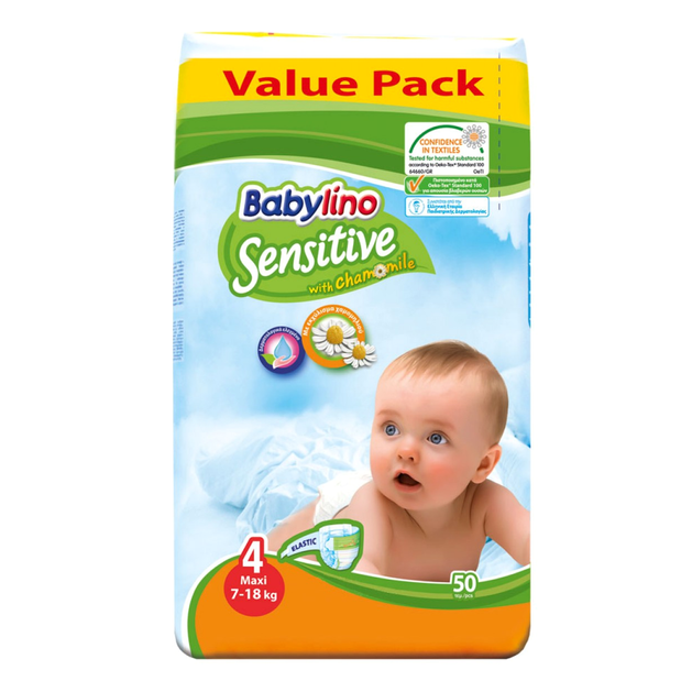 Babylino Sensitive Value Pack Maxi Νο4 (7-18kg) Βρεφικές Πάνες 50 τεμάχια Babylino Sensitive Value Pack Maxi Νο4 (7-18kg) Βρεφικές Πάνες 50 τεμάχια