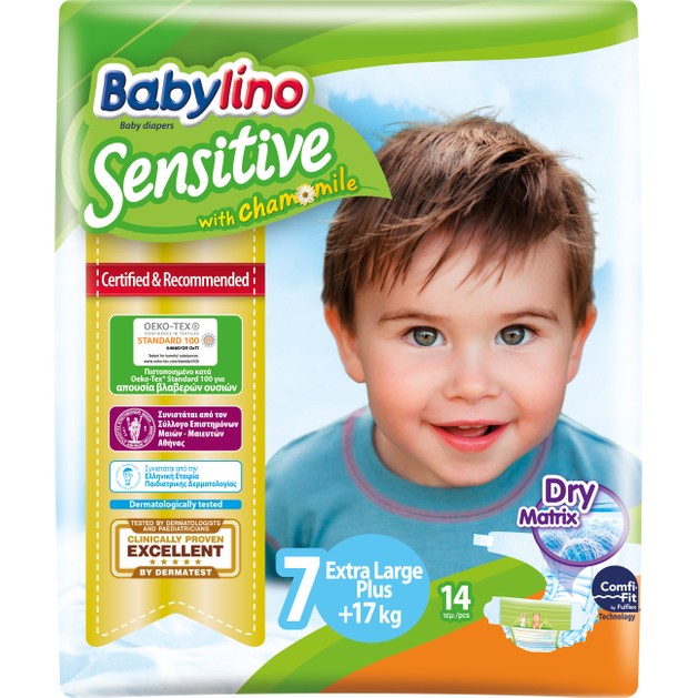 Babylino Sensitive Carry Pack Extra Large Plus Νο7 (17+kg) 14 Πάνες Babylino Sensitive Carry Pack Extra Large Plus Νο7 (17+kg) 14 Πάνες