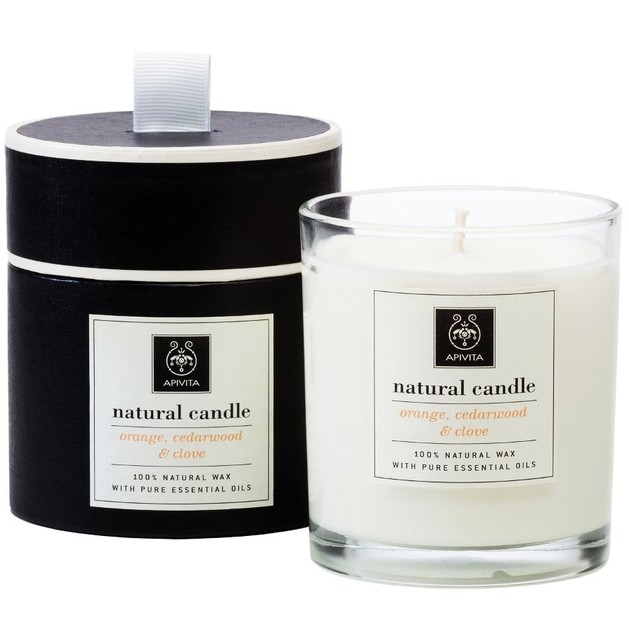 Apivita Natural Candle Φυσικό Κερί με Αιθέρια Έλαια Από Κέδρο Πορτοκάλι & Γαρύφαλλο 235g Apivita Natural Candle Φυσικό Κερί με Αιθέρια Έλαια Από Κέδρο Πορτοκάλι & Γαρύφαλλο 235g