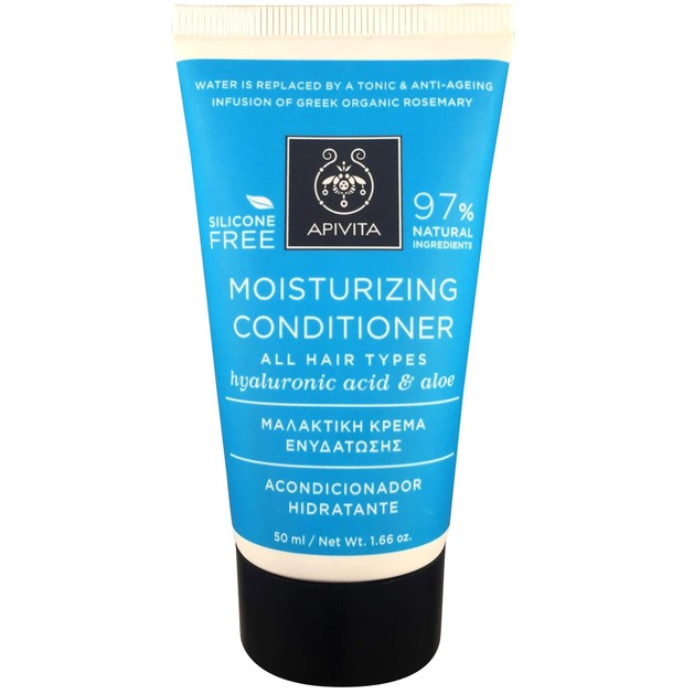 Apivita Moisturizing Conditioner Μαλακτική Κρέμα Ενυδάτωσης για Όλους τους Τύπους Μαλλιών με Υαλουρονικό Οξύ & Αλόη 50ml Apivita Moisturizing Conditioner Μαλακτική Κρέμα Ενυδάτωσης για Όλους τους Τύπους Μαλλιών με Υαλουρονικό Οξύ & Αλόη 50ml