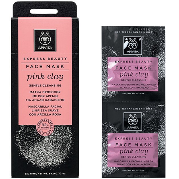 Express Beauty With Pink Clay 2x8ml - Apivita Express Beauty With Pink Clay 2x8ml - Apivita