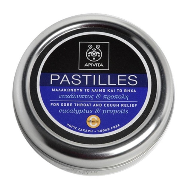 Apivita Pastilles For Sore Throat & Cough Relief With Eucalyptus & Propolis 45g Apivita Pastilles For Sore Throat & Cough Relief With Eucalyptus & Propolis 45g