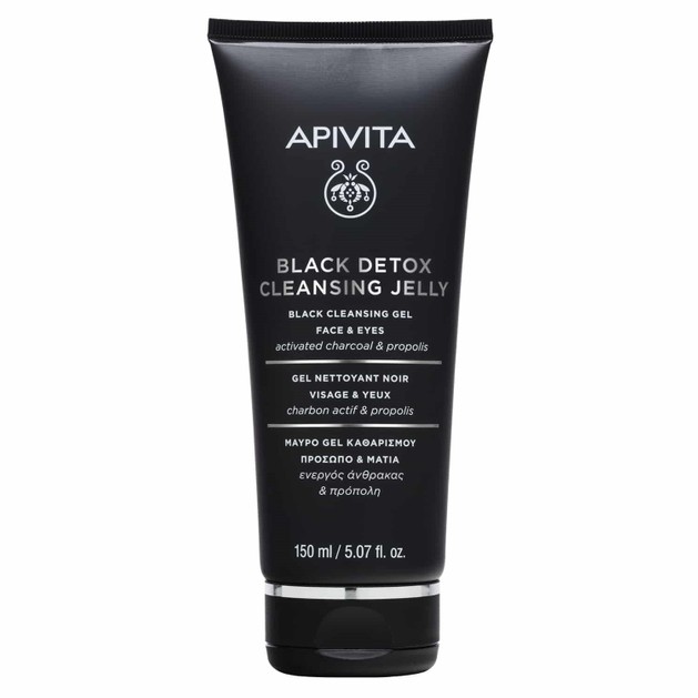 Apivita Black Detox Cleansing Jelly Μαύρο Gel Καθαρισμού για Πρόσωπο & Μάτια με Ενεργό Άνθρακα & Πρόπολη 150ml Apivita Black Detox Cleansing Jelly Μαύρο Gel Καθαρισμού για Πρόσωπο & Μάτια με Ενεργό Άνθρακα & Πρόπολη 150ml