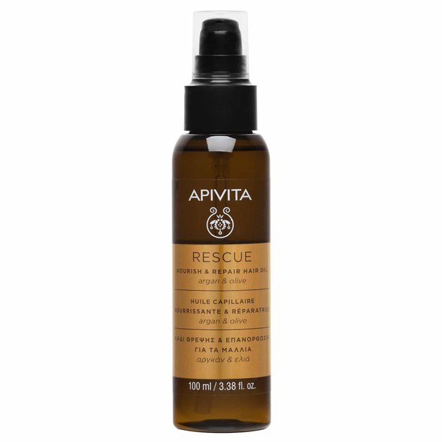 Apivita Rescue Nourish & Repair Hair Oil with Argan & Olive 100ml Apivita Rescue Nourish & Repair Hair Oil with Argan & Olive 100ml