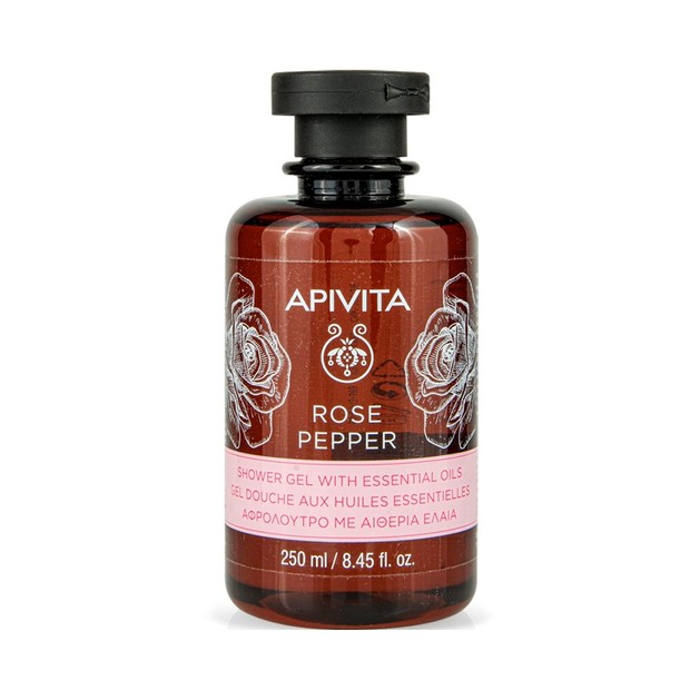 Apivita Rose Pepper Αφρόλουτρο με Αιθέρια Έλαια που Αναζωογονεί την Επιδερμίδα και τη Διάθεση 250ml Apivita Rose Pepper Αφρόλουτρο με Αιθέρια Έλαια που Αναζωογονεί την Επιδερμίδα και τη Διάθεση 250ml