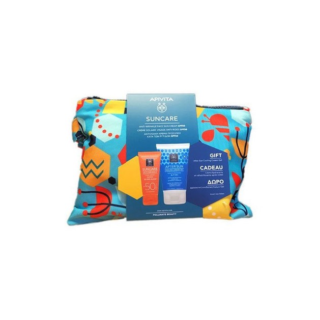 Apivita Πακέτο Προσφοράς Suncare Anti-Wrinkle Face Cream Spf50, 50ml & Δώρο After Sun Cooling Cream Gel 100ml & Νεσεσέρ Apivita Πακέτο Προσφοράς Suncare Anti-Wrinkle Face Cream Spf50, 50ml & Δώρο After Sun Cooling Cream Gel 100ml & Νεσεσέρ