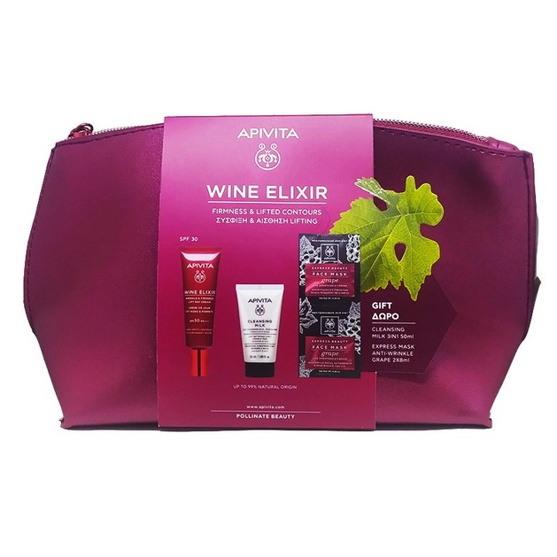 Apivita Promo Wine Elixir Wrinkle & Firmness Lift Day Cream Spf30 PA+++, 40ml &Δώρο Cleansing Milk 50ml,Express Mask Grape 2x8ml Apivita Promo Wine Elixir Wrinkle & Firmness Lift Day Cream Spf30 PA+++, 40ml &Δώρο Cleansing Milk 50ml,Express Mask Grape 2x8ml