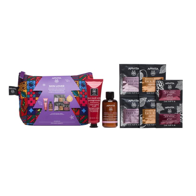 Apivita Skin Lover Face Mask Pomegranate 50ml, Micellar Water Face & Eyes 75ml & Δώρο Express Beauty 2x(2x8ml), 2x2ml Apivita Skin Lover Face Mask Pomegranate 50ml, Micellar Water Face & Eyes 75ml & Δώρο Express Beauty 2x(2x8ml), 2x2ml
