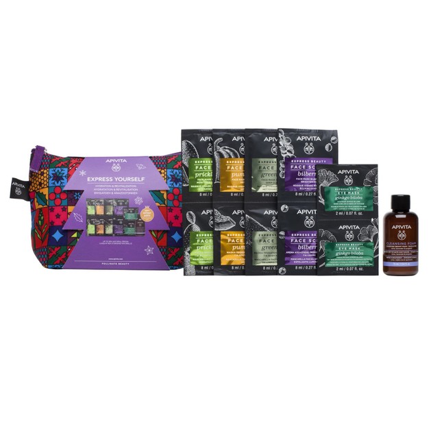 Apivita Promo Express Yourself Face Mask Prickly Pear,Pumpkin,Green Clay,Scrub Bilberry,Eye Mask Ginkgo &Δώρο Cleansing Foam 75m Apivita Promo Express Yourself Face Mask Prickly Pear,Pumpkin,Green Clay,Scrub Bilberry,Eye Mask Ginkgo &Δώρο Cleansing Foam 75m
