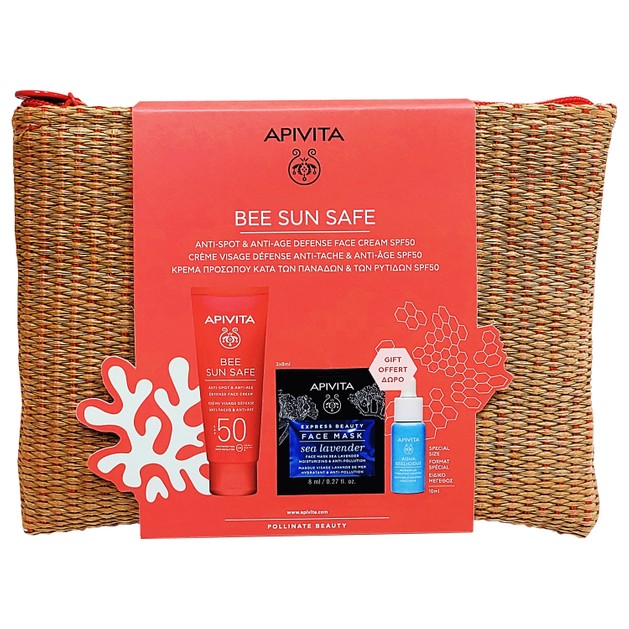 Apivita Promo Bee Sun Safe Anti-Spot & Anti-Age Cream Spf50, 50ml & Δώρο Aqua Beelicious Booster 10ml,Express Sea Lavender 2x8ml Apivita Promo Bee Sun Safe Anti-Spot & Anti-Age Cream Spf50, 50ml & Δώρο Aqua Beelicious Booster 10ml,Express Sea Lavender 2x8ml