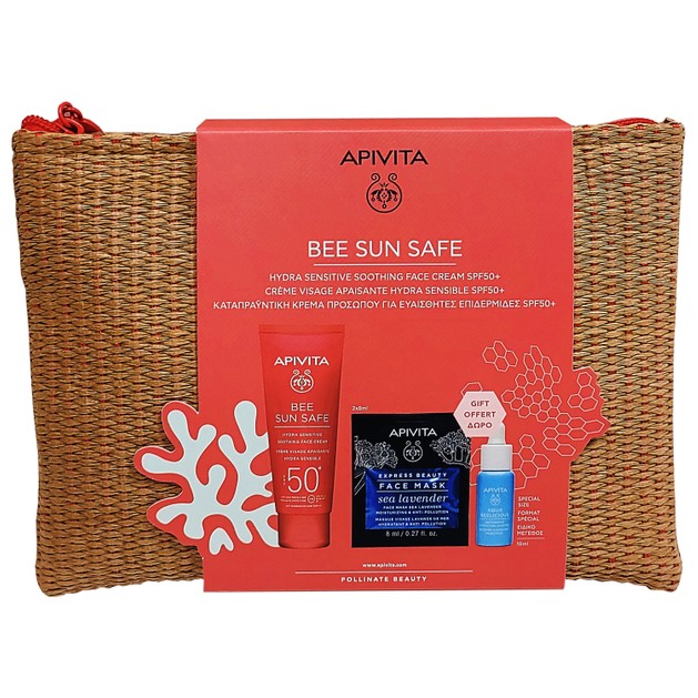 Apivita Promo Bee Sun Safe Hydra Sensitive Face Cream Spf50+, 50ml &Δώρο Aqua Beelicious Booster 10ml,Express Sea Lavender 2x8ml Apivita Promo Bee Sun Safe Hydra Sensitive Face Cream Spf50+, 50ml &Δώρο Aqua Beelicious Booster 10ml,Express Sea Lavender 2x8ml