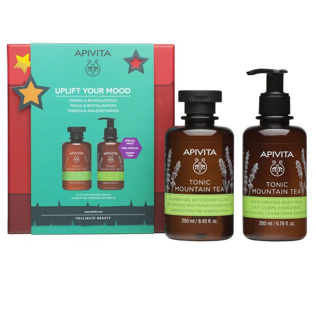 Apivita Πακέτο Προσφοράς Uplift Your Mood Tonic Mountain Tea Shower Gel 250ml & Moisturizing Body Milk 200ml σε Ειδική Τιμή Apivita Πακέτο Προσφοράς Uplift Your Mood Tonic Mountain Tea Shower Gel 250ml & Moisturizing Body Milk 200ml σε Ειδική Τιμή