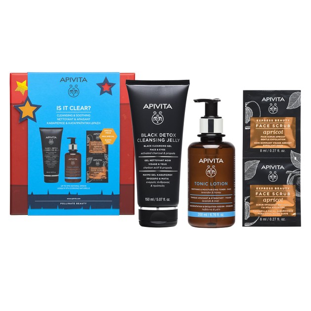 Apivita Promo Black Detox Cleansing Jelly 150ml, Tonic Lotion 200ml & Face Scrub Apricot 2x8ml σε Ειδική Τιμή Apivita Promo Black Detox Cleansing Jelly 150ml, Tonic Lotion 200ml & Face Scrub Apricot 2x8ml σε Ειδική Τιμή