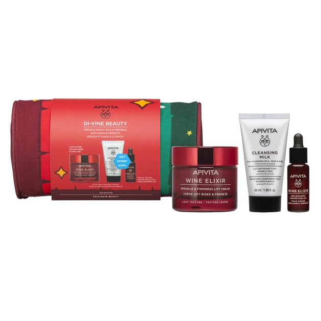 Apivita Promo Wine Elixir Wrinkle & Firmness Lift Light Cream 50ml & Δώρο Cleansing Milk 3 in 1 Face & Eyes 50ml, Face Oil 10ml Apivita Promo Wine Elixir Wrinkle & Firmness Lift Light Cream 50ml & Δώρο Cleansing Milk 3 in 1 Face & Eyes 50ml, Face Oil 10ml
