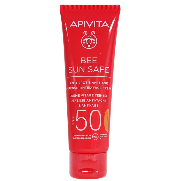 Apivita Bee Sun Safe Anti-Spot & Anti-Age Defence Tinted Face Cream with Marine Algae & Propolis Spf50 Gold 50ml Apivita Bee Sun Safe Anti-Spot & Anti-Age Defence Tinted Face Cream with Marine Algae & Propolis Spf50 Gold 50ml