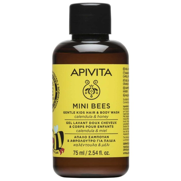 Apivita Mini Bees Gentle Kids Hair & Body Wash Calendula & Honey 75ml Apivita Mini Bees Gentle Kids Hair & Body Wash Calendula & Honey 75ml