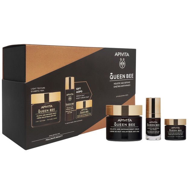 Apivita Queen Bee Age Defence Πακέτο Προσφοράς Day Cream Light Texture 50ml & Δώρο Anti-Age Serum 10ml & Night Cream 15ml Apivita Queen Bee Age Defence Πακέτο Προσφοράς Day Cream Light Texture 50ml & Δώρο Anti-Age Serum 10ml & Night Cream 15ml