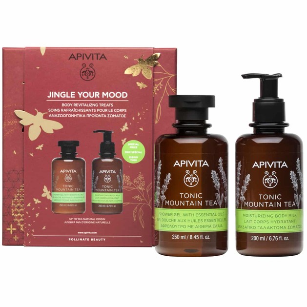 Apivita Πακέτο Προσφοράς Jingle your Mood Tonic Mountain Tea Shower Gel with Essential Oils 250ml & Moisturizing Body Milk 200ml σε Ειδική Τιμή Apivita Πακέτο Προσφοράς Jingle your Mood Tonic Mountain Tea Shower Gel with Essential Oils 250ml & Moisturizing Body Milk 200ml σε Ειδική Τιμή