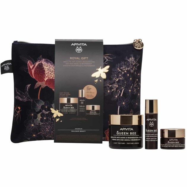 Apivita Πακέτο Προσφοράς Royal Gift Set Queen Bee Absolute Anti-Aging & Regenerating Face Cream Light Texture 50ml & Δώρο Redefining Serum 10ml & Night Cream 15ml & Νεσεσέρ Apivita Πακέτο Προσφοράς Royal Gift Set Queen Bee Absolute Anti-Aging & Regenerating Face Cream Light Texture 50ml & Δώρο Redefining Serum 10ml & Night Cream 15ml & Νεσεσέρ