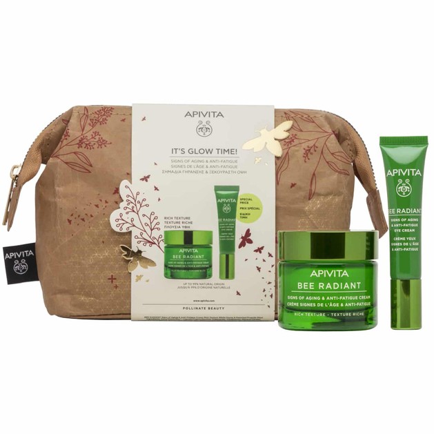 Apivita Promo It\'s Glow Time Bee Radiant Rich Texture Gel-Cream 50ml & Eye Cream 15ml & Δώρο Νεσεσέρ σε Ειδική Τιμή Apivita Promo It\'s Glow Time Bee Radiant Rich Texture Gel-Cream 50ml & Eye Cream 15ml & Δώρο Νεσεσέρ σε Ειδική Τιμή