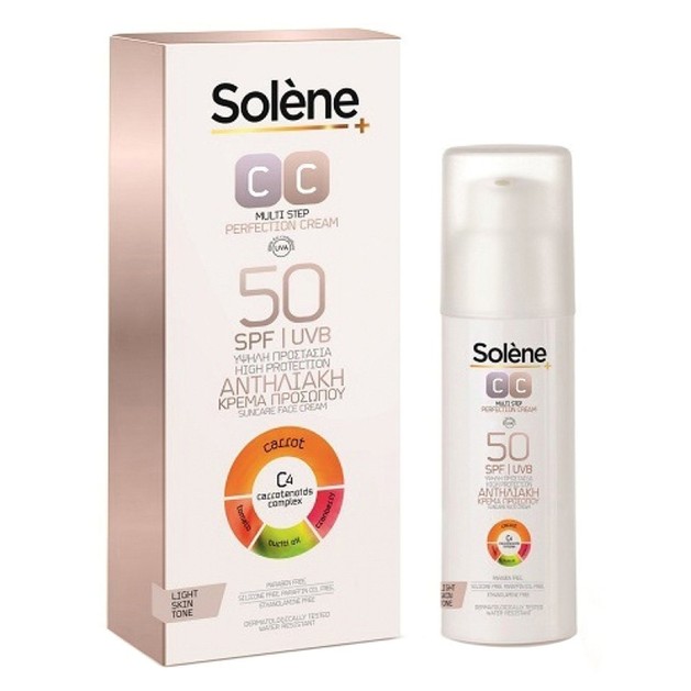 Solene CC Suncare Multi Step Perfection Cream Αντηλιακή Κρέμα Προσώπου Υψηλής Προστασίας Spf50 με χρώμα 50ml Solene CC Suncare Multi Step Perfection Cream Αντηλιακή Κρέμα Προσώπου Υψηλής Προστασίας Spf50 με χρώμα 50ml