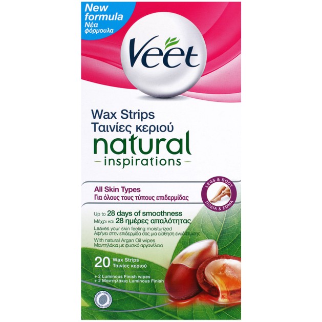 Veet Natural Inspirations Ταινίες Κρύου Κεριού 90% Φυσικής Προέλευσης, για Πόδια & Σώμα 20τμχ Veet Natural Inspirations Ταινίες Κρύου Κεριού 90% Φυσικής Προέλευσης, για Πόδια & Σώμα 20τμχ