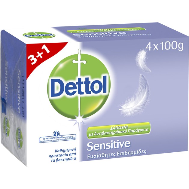 Dettol Πακέτο Προσφοράς Sensitive Antibacterial Hand Soap Σαπούνι Χεριών με Γλυκερίνη για Ευαίσθητες Επιδερμίδες 4x100gr 3+1Δώρο Dettol Πακέτο Προσφοράς Sensitive Antibacterial Hand Soap Σαπούνι Χεριών με Γλυκερίνη για Ευαίσθητες Επιδερμίδες 4x100gr 3+1Δώρο