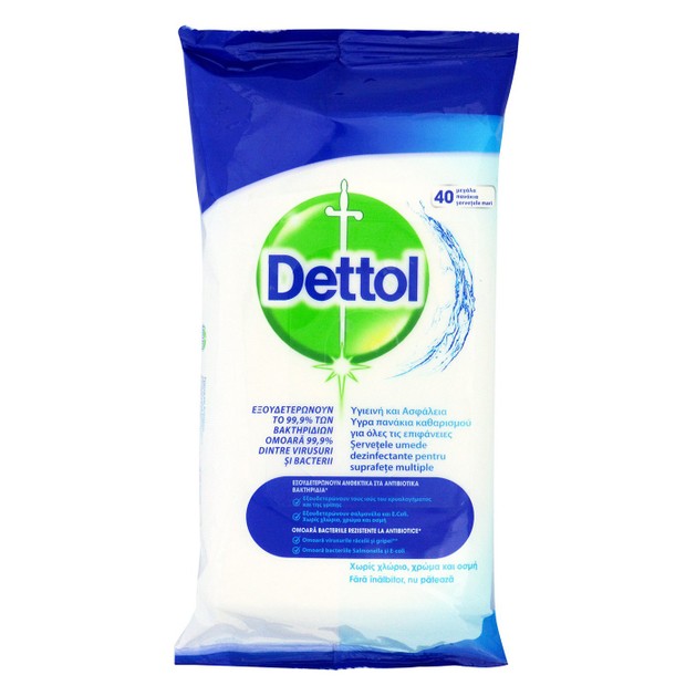 Dettol Surface Clean Wipes Υγρά Πανάκια Καθαρισμού Χωρίς Άρωμα για Όλες τις Επιφάνειες 40 Τεμάχια Dettol Surface Clean Wipes Υγρά Πανάκια Καθαρισμού Χωρίς Άρωμα για Όλες τις Επιφάνειες 40 Τεμάχια
