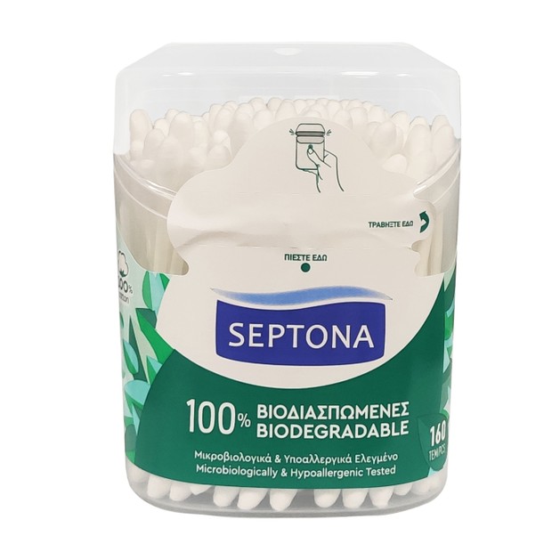 Septona Μπατονέτες 100% Βιοδιασπώμενες 160 Τεμάχια Septona Μπατονέτες 100% Βιοδιασπώμενες 160 Τεμάχια