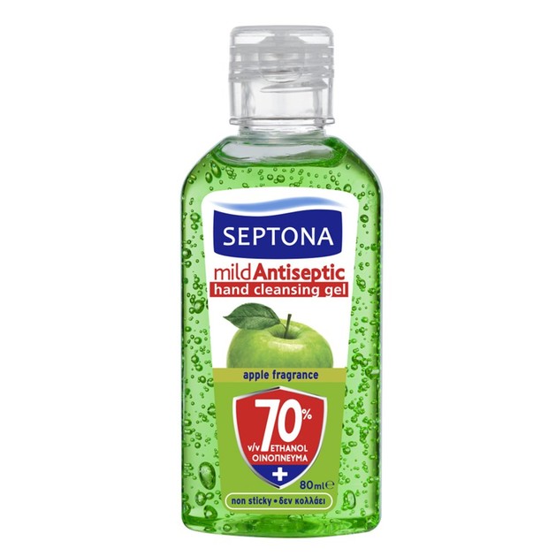 Septona Mild Antiseptic Hand Cleansing Gel Apple 80ml Septona Mild Antiseptic Hand Cleansing Gel Apple 80ml