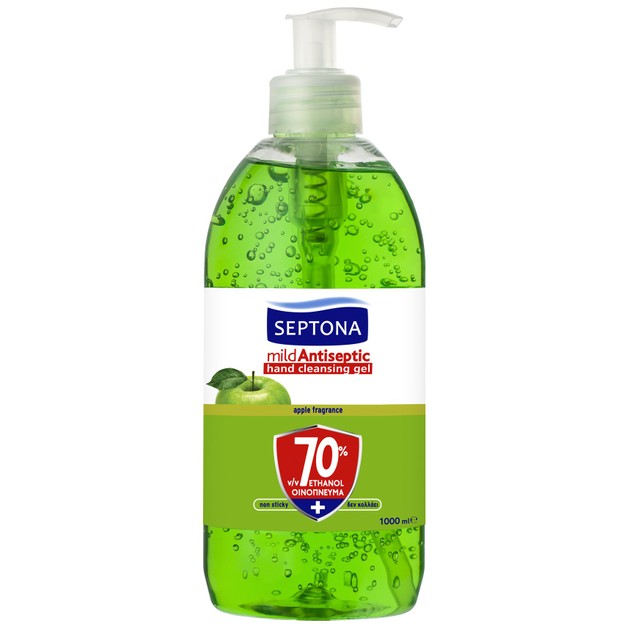 Septona Mild Antiseptic Hand Cleansing Gel Apple Αντισηπτικό Gel για τα Χέρια με 70% Οινόπνευμα & Άρωμα Μήλου 1000ml Septona Mild Antiseptic Hand Cleansing Gel Apple Αντισηπτικό Gel για τα Χέρια με 70% Οινόπνευμα & Άρωμα Μήλου 1000ml