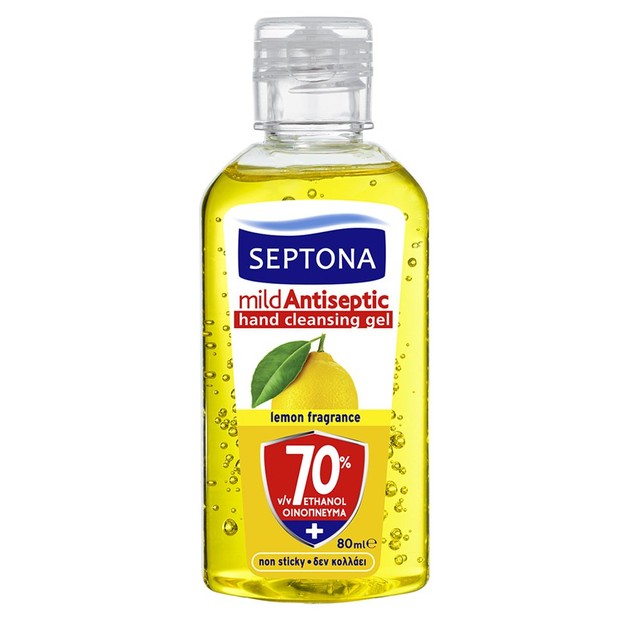 Septona Mild Antiseptic Hand Cleansing Gel Lemon 80ml Septona Mild Antiseptic Hand Cleansing Gel Lemon 80ml