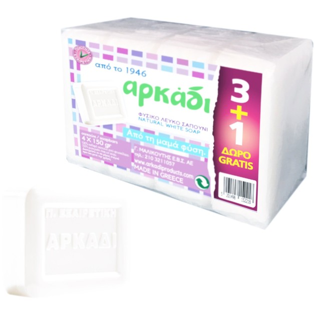 Αρκάδι Promo Natural White Soapbars 4x150gr Αρκάδι Promo Natural White Soapbars 4x150gr