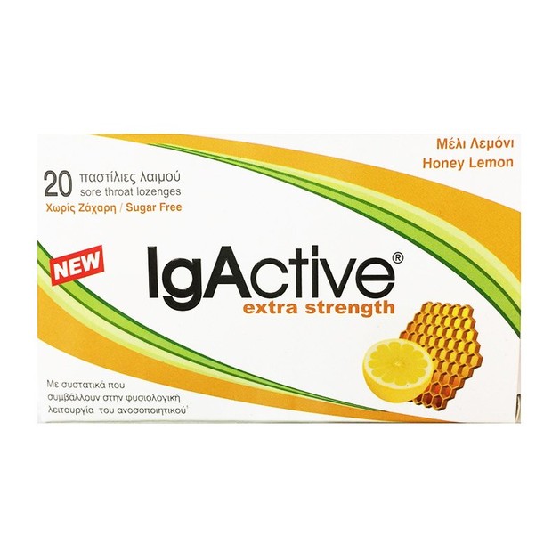 IgActive Extra Strength Παστίλιες για το Πονεμένο Λαιμό με Μέλι Λεμόνι,Συμβάλλουν στην Υποστήριξη του Ανοσοποιητικού 20Παστίλιες IgActive Extra Strength Παστίλιες για το Πονεμένο Λαιμό με Μέλι Λεμόνι,Συμβάλλουν στην Υποστήριξη του Ανοσοποιητικού 20Παστίλιες