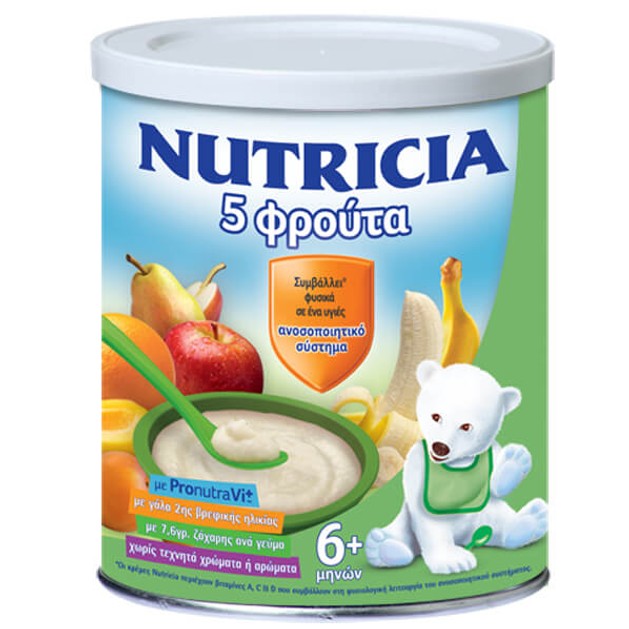 Nutricia Κρέμα 5 Φρούτα 6+ Μηνών 300gr Nutricia Κρέμα 5 Φρούτα 6+ Μηνών 300gr