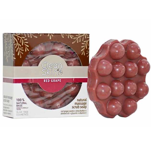 CleanSkin Natural Massage Scrub Soap with Red Grape Seeds 100gr CleanSkin Natural Massage Scrub Soap with Red Grape Seeds 100gr