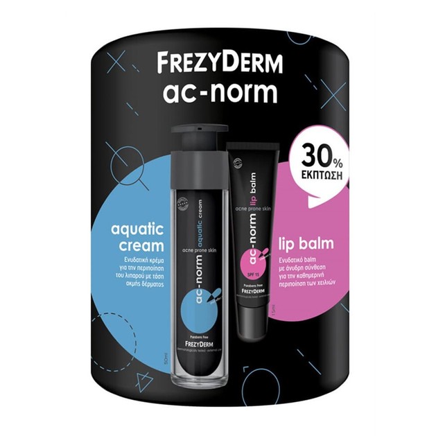 Frezyderm Πακέτο Προσφοράς Ac-Norm Aquatic Cream Ενυδατική Κρέμα για την Ακνεϊκή Επιδερμίδα 50ml & Ac-Norm Lip Balm 15ml Frezyderm Πακέτο Προσφοράς Ac-Norm Aquatic Cream Ενυδατική Κρέμα για την Ακνεϊκή Επιδερμίδα 50ml & Ac-Norm Lip Balm 15ml