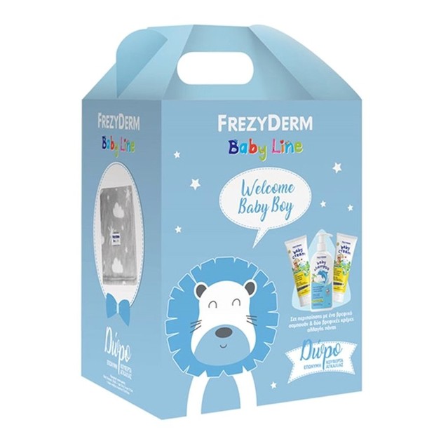 Frezyderm Gift Set Welcome Baby Boy Baby Shampoo 300ml, Baby Cream 2x175ml & Δώρο μια Επώνυμη Κουβέρτα Αγκαλιάς Frezyderm Gift Set Welcome Baby Boy Baby Shampoo 300ml, Baby Cream 2x175ml & Δώρο μια Επώνυμη Κουβέρτα Αγκαλιάς