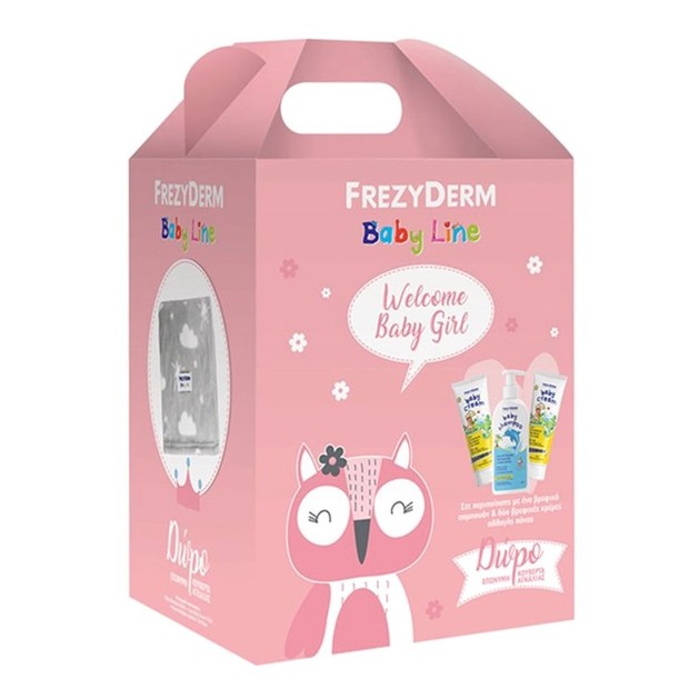 Frezyderm Gift Set Welcome Baby Girl Baby Shampoo 300ml, Baby Cream 2x175ml & Δώρο μια Επώνυμη Κουβέρτα Αγκαλιάς Frezyderm Gift Set Welcome Baby Girl Baby Shampoo 300ml, Baby Cream 2x175ml & Δώρο μια Επώνυμη Κουβέρτα Αγκαλιάς