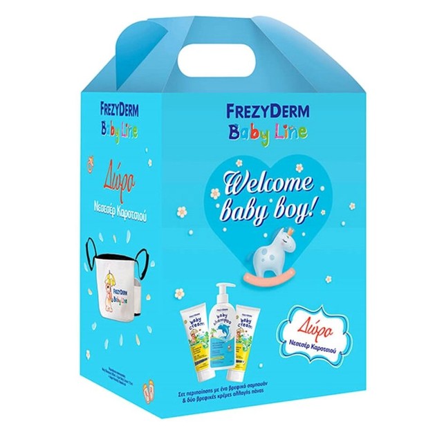 Frezyderm Gift Set Welcome Baby Boy Baby Shampoo 300ml, Baby Cream 2x175ml & Δώρο Νεσεσέρ Καροτσιού Frezyderm Gift Set Welcome Baby Boy Baby Shampoo 300ml, Baby Cream 2x175ml & Δώρο Νεσεσέρ Καροτσιού