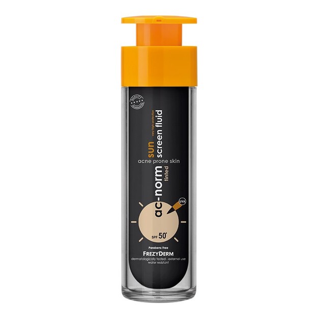 Frezyderm Ac-Norm Sunscreen Fluid Tinted Spf50+ Αντηλιακή Fluid Κρέμα Προσώπου Υψηλής Προστασίας με Χρώμα για Ακνεϊκό Δέρμα 50ml Frezyderm Ac-Norm Sunscreen Fluid Tinted Spf50+ Αντηλιακή Fluid Κρέμα Προσώπου Υψηλής Προστασίας με Χρώμα για Ακνεϊκό Δέρμα 50ml