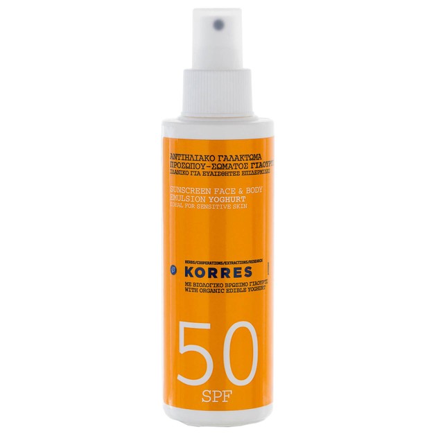 Korres Sunscreen Face & Body Emulsion Yoghurt Spf50, 150ml Korres Sunscreen Face & Body Emulsion Yoghurt Spf50, 150ml